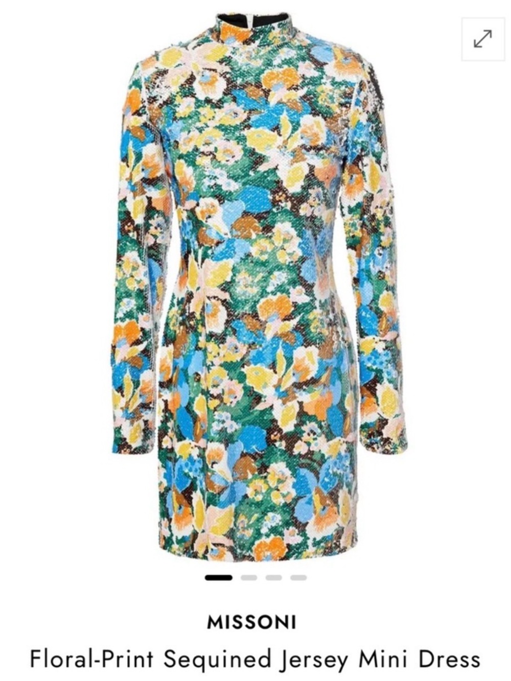 NWT - Missoni Multicolor Floral Sequin Mini Dress Size 42
